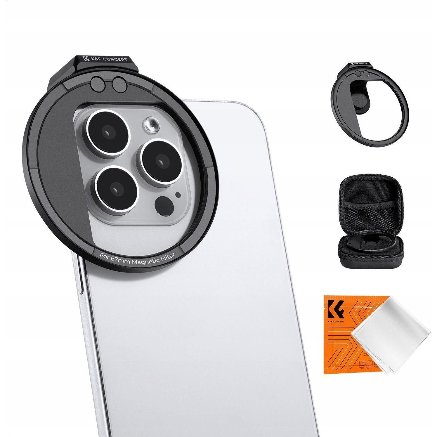 K&F Concept 67mm Magnetic Phone Clip, Cleaning Cloth, Weiteres Smartphone Zubehör
