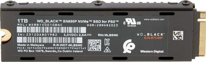 Immagine prodotto WD Black SN850P mit Heatsink für PS5 powered by SANDISK (1000 GB, M.2 2280)