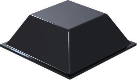 Actual product image RND Components Rubber feet, square, 20.5x20.5x7.5mm, 65 Shore A, Black