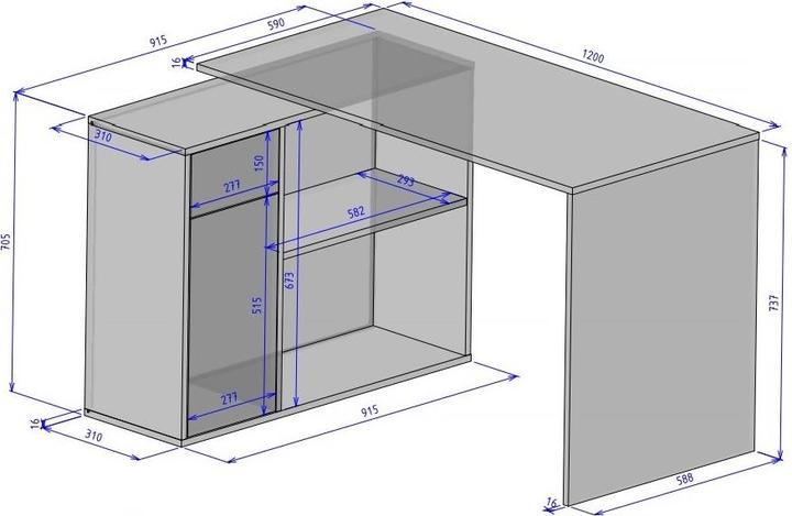 Immagine prodotto ADRK Furniture Angolo scrivania SAULO