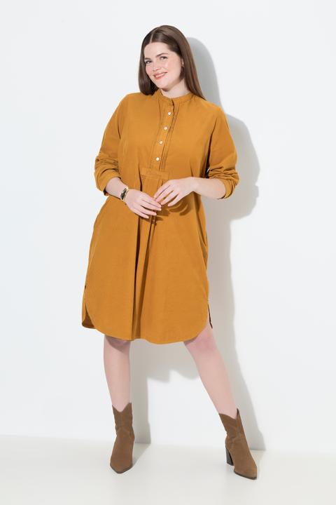 Produktbild Ulla Popken Cordkleid, Stehkragen, Biesen, Zierfalten, Langarm (42)