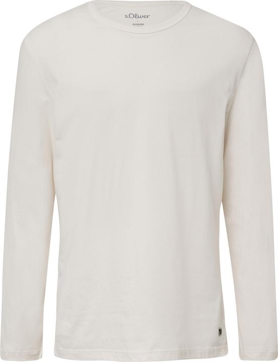 Produktbild s.Oliver T-Shirt Softes Longsleeve mit Crew Neck und Logo-Patch (S)