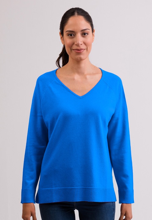Actual product image Cash-Mere Kaschmir V-Ausschnitt Pullover mit Seitenschlitzen (XS)