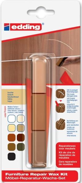 Actual product image Edding Furniture repair wax set 8901 beech (3x)