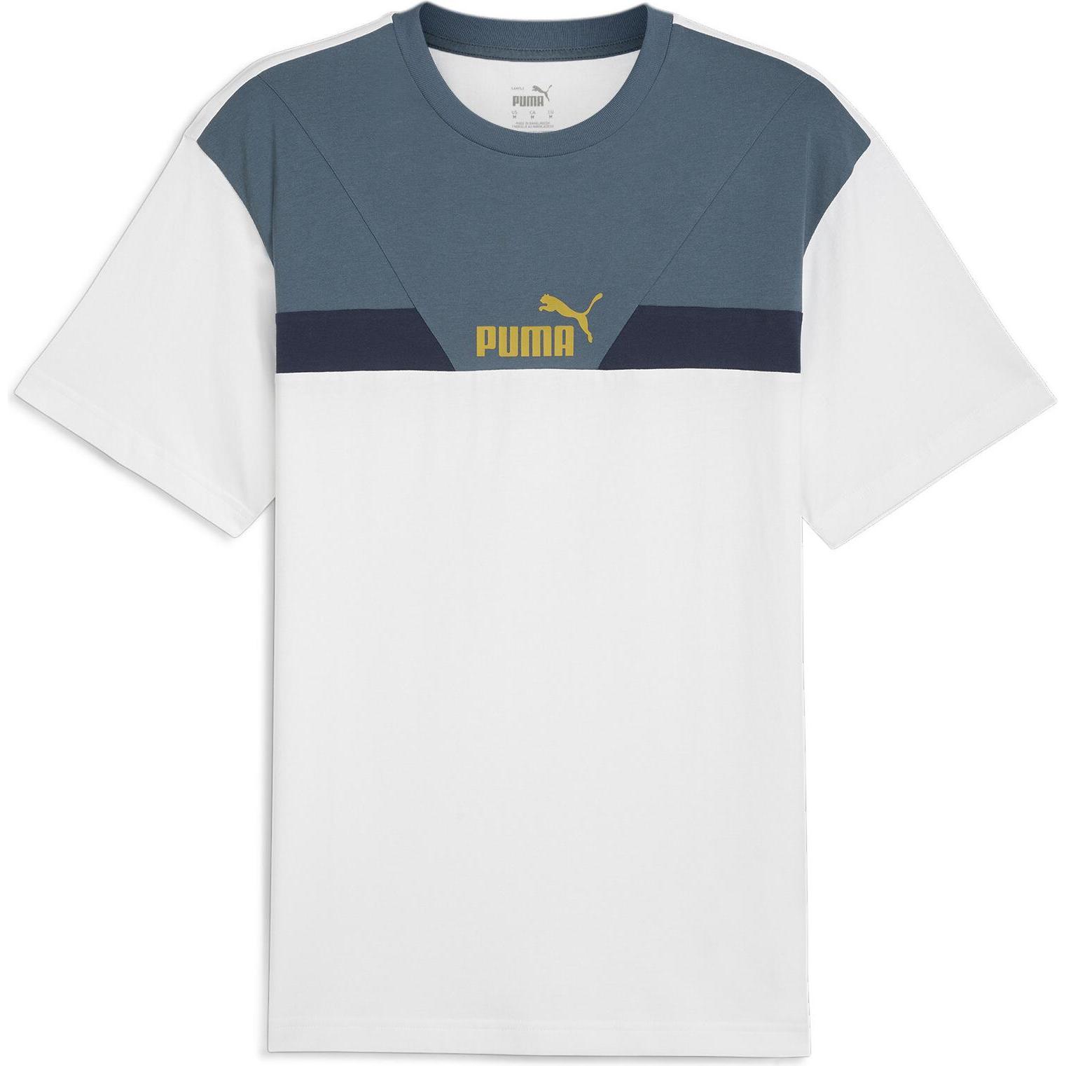 Puma, Herren, Sportshirt, POWER AOP Tee (L), Weiss, L