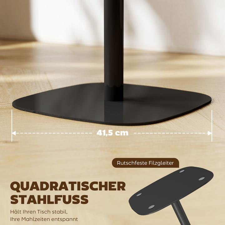 Actual product image Homcom Esstisch MDF, Stahl Naturholz (60 x 60 x 75 cm)