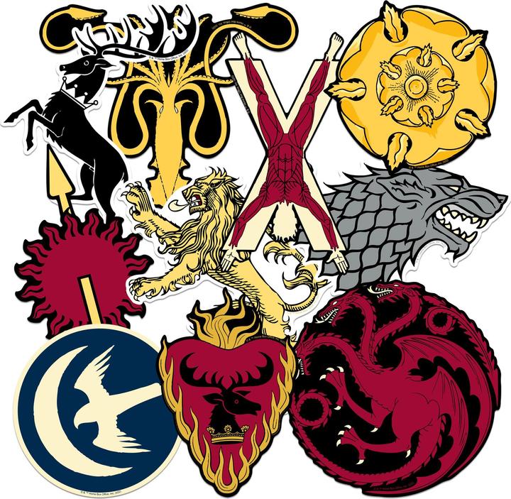 Actual product image Game of Thrones Deluxe House Crests Stickers (Pack of 50)