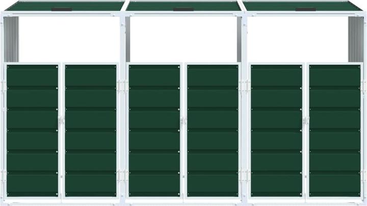 Image du produit vidaXL Abri pour poubelles 3 tonnes vert 216x81x115 cm acier