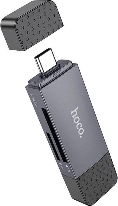 Actual product image Hoco Headphone with microphone Card reader SD / TF USB A / USB C 3.0 metal gray (USB 3.0, USB-C 3.0)