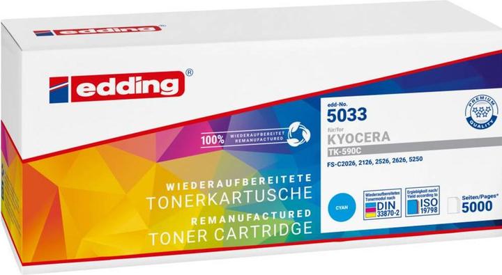 Actual product image Edding Toner 18-5033 like Kyocera TK-590C 5.000pages cyan - toner unit (C)
