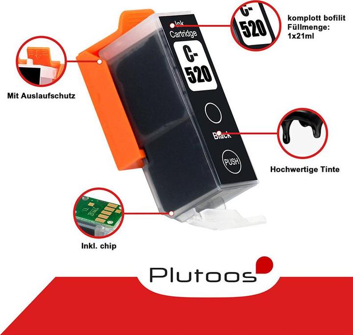 Produktbild Plutoos Canon PGI-520 BK Patrone XXL kompatibel, Black (BK)