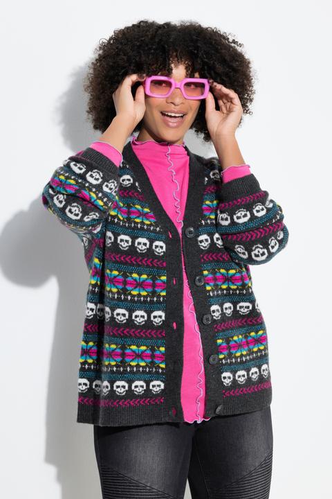 Produktbild Angel of Style Strickjacke, oversized, Totenköpfe, Ballon-Langarm (50, 52)