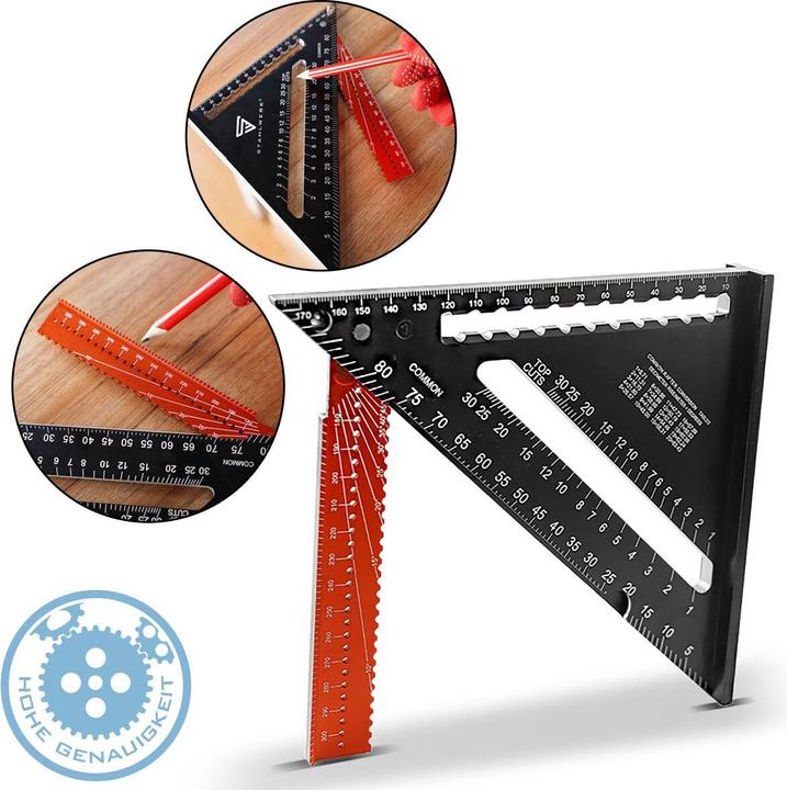 Image du produit Stahlwerk Triangle d'angle avec butée Equerre en aluminium Equerre de charpentier