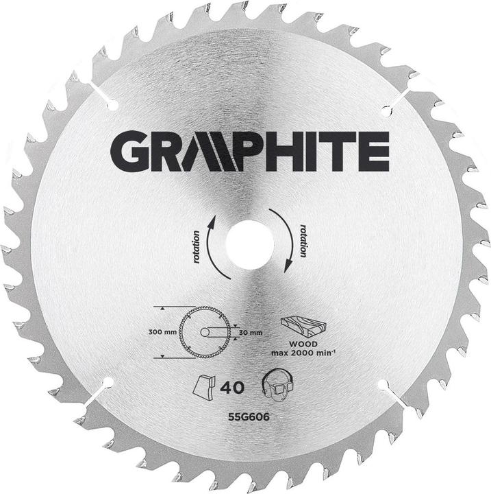 Actual product image Graphite saw blade, wide 300x30 mm, 40 teeth - 55H606