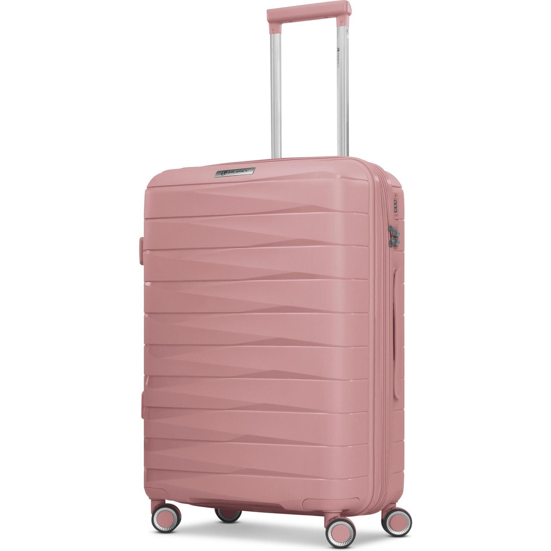 Franky, Koffer, London 4 Rollen Trolley M 42 cm mit Dehnfalte, Rosa, (59 l, M (50 - 90l))