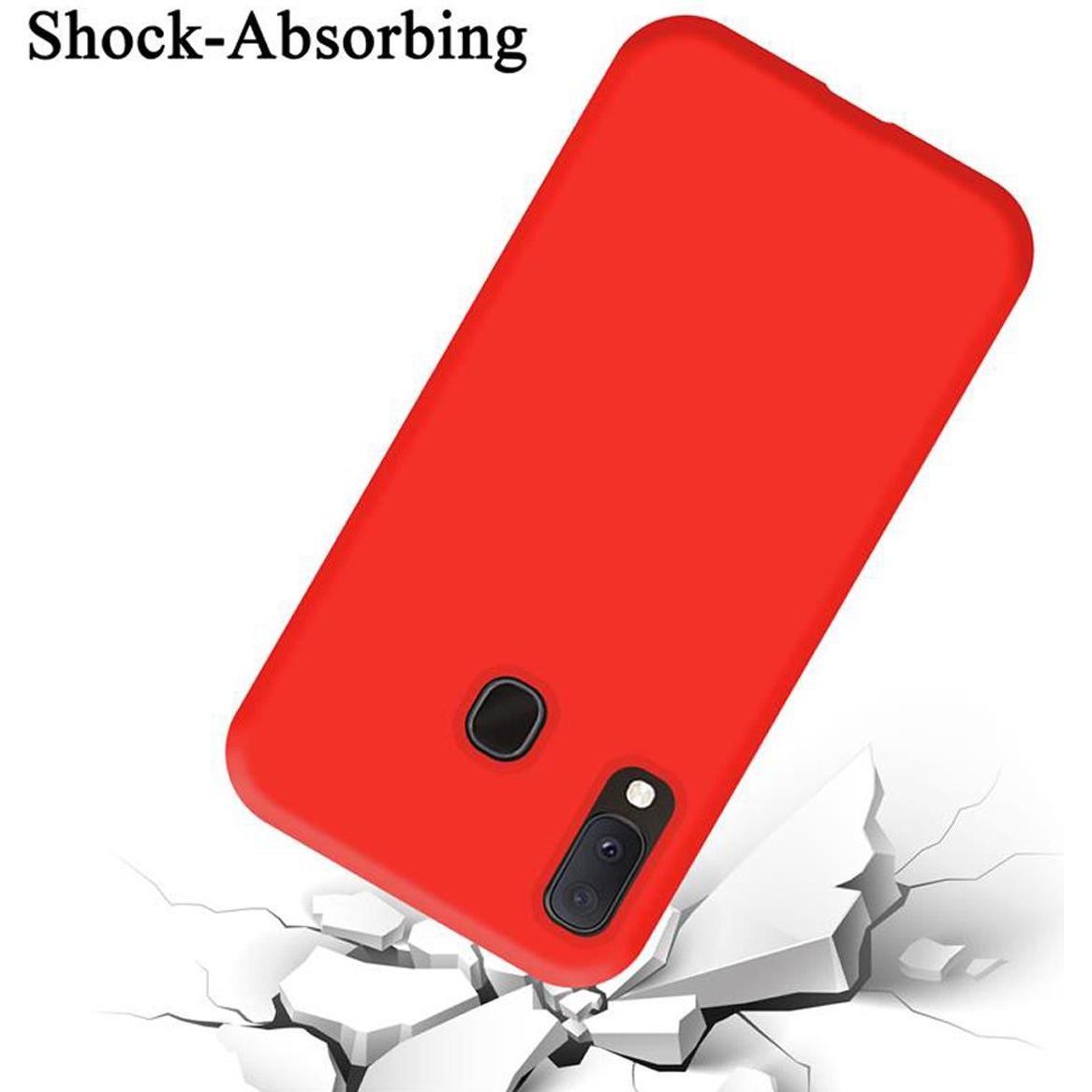 Thumbnail - Cadorabo TPU Liquid Silicone Case Cover (Samsung Galaxy A20e), Smartphone Hülle, Rot