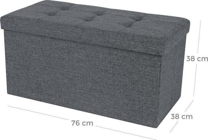 Image du produit Songmics Coffre-siège LSF47K gris foncé Tissu 76,0 cm