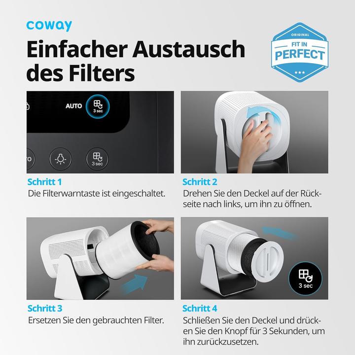 Actual product image Coway 3-in-1 HEPA Kohlefilter für Airmega
