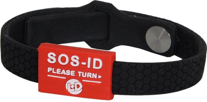 L+D SOS-ID-Armband Sports"" schwarz, rot (Silikon)