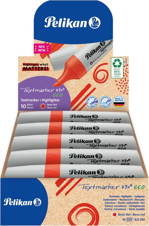 Image du produit Pelikan Surligneur 490 eco en FS Rouge fluo (1x)