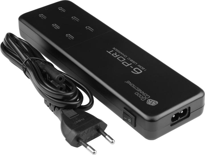Productafbeelding Good Connections USB desktop snellaadstation 120W, 6-poorts (6x USB-Câ"¢), PD 3.0, QC 4+, zwart (120 W, 6 ports)