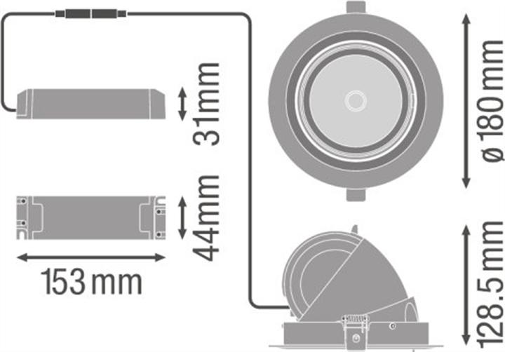 Image du produit Ledvance Spot LED encastrable rond pivotant SPOT VARIO 170 35 W 4000 K 24DEG WT 35W 3350lm 4000K 23 (3550 lm)