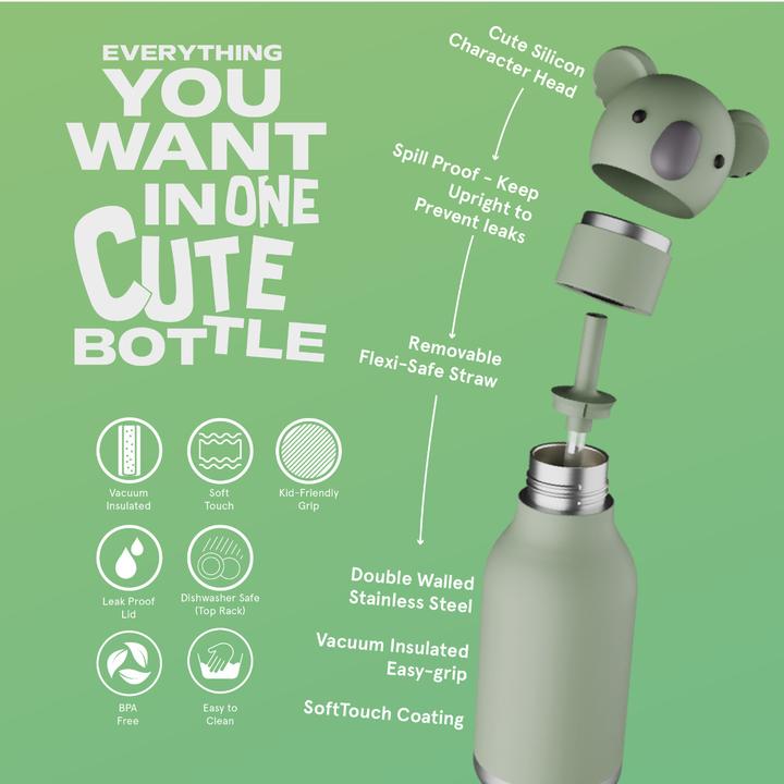 Actual product image Asobu Trinkflasche Bestie Bottle, Koala Fin (0.46 l)