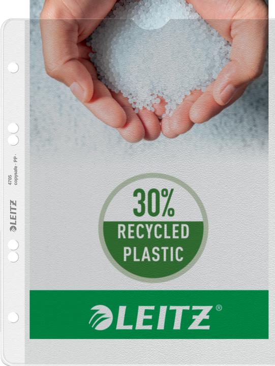 Actual product image Leitz Brochure sleeve extra strong, A5, PP, grained, 0,13 mm open top, document-proof, punching: 80-80- (A5, 100x)