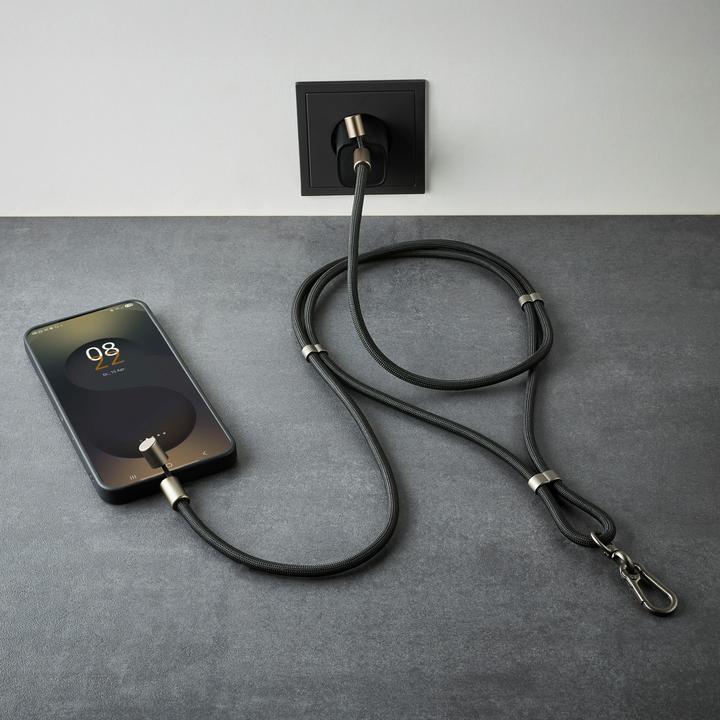 Produktbild Intenso Handykette als Lade- + Datenkabel USB-C bis 1,65m schwarz (1.65 m, USB 2.0, 60 W)