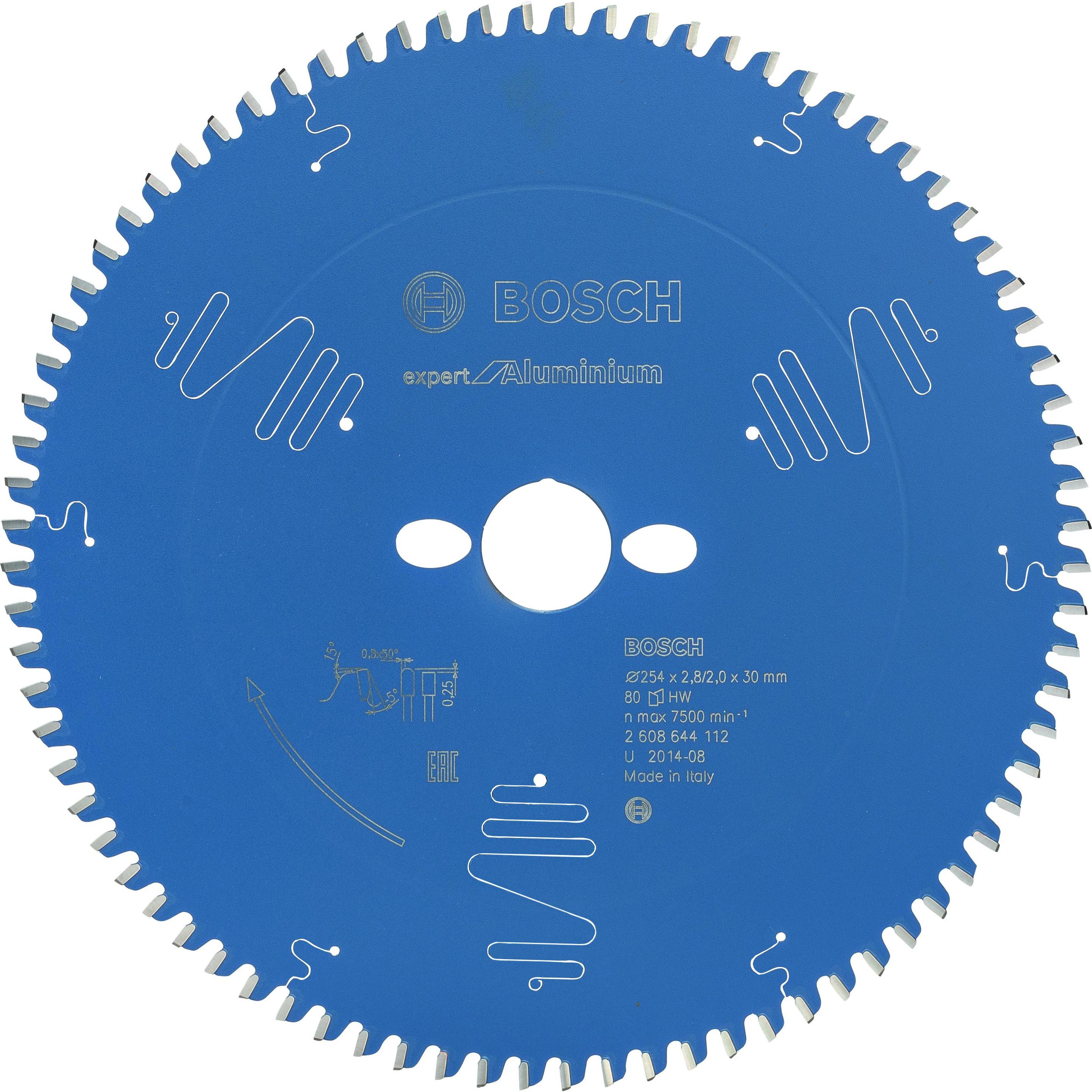Bosch Professional Zubehör, Sägeblatt, Kreissägeblatt Expert for Aluminium, 254 x 30 x 2,8 mm, 80