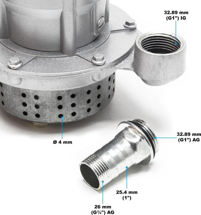 Produktbild Wiltec Schmutzwasserpumpe 1.500 l/h 370 Watt Tauchpumpe Schlauch Baupumpe (Schmutzwasserpumpe)
