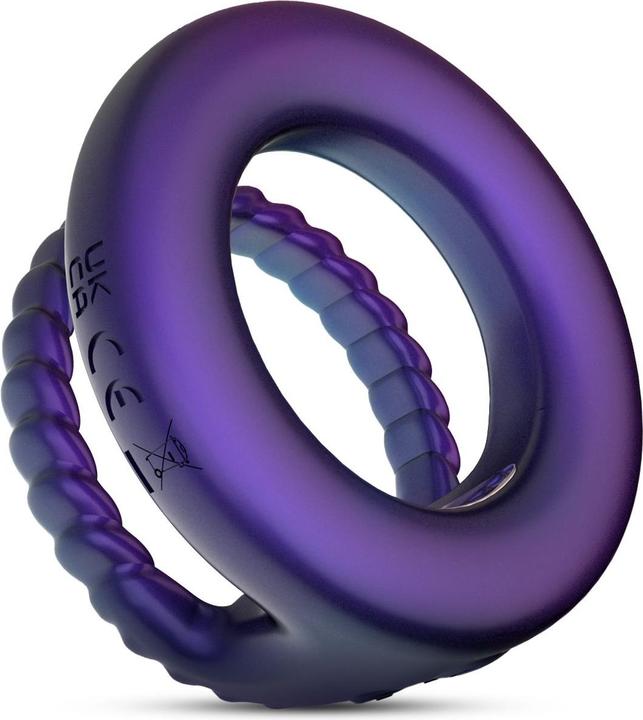 Actual product image Hueman - Jupiter Vibrating Cock and Ball Ring - Purple