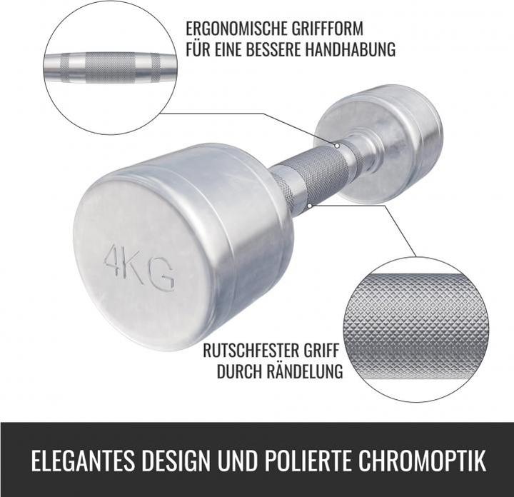 Produktbild Gorilla Sports Chrom Kurzhanteln (2 x 4 kg)