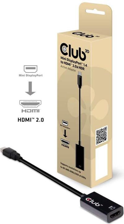 Actual product image Club 3D Mini DisplayPort 1.4 to (HDMI, 1.12 cm)