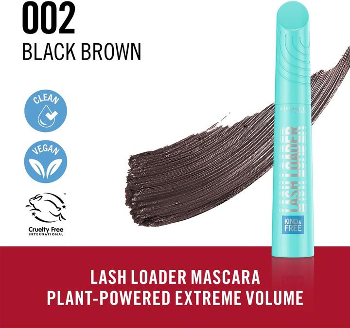 Produktbild Rimmel London Rimmel Kind Free Lash Loader Mascara - Setrna Objemova Rasenka 95 Ml 002 Braun Schwarz (Braun Schwarz, Brown Black)