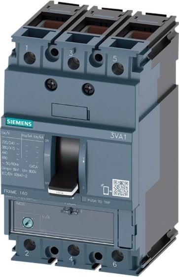 Immagine prodotto Siemens Interruttore 3VA1 ICU=36kA 3poli