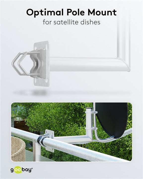 Productafbeelding Goobay Set van 2 getande U-klemmen voor buisdiameter tot 60 mm (Diverse)