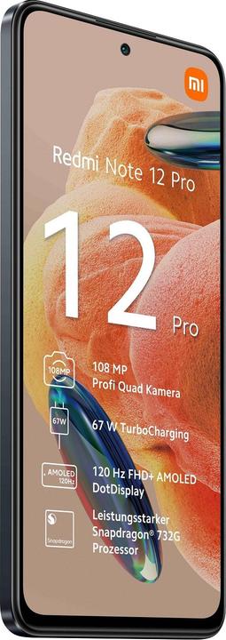 Produktbild Xiaomi Redmi Note 12 Pro 4G (256 GB, Graphite gray, 6.67", Hybrid Dual SIM, 108 Mpx, 4G)
