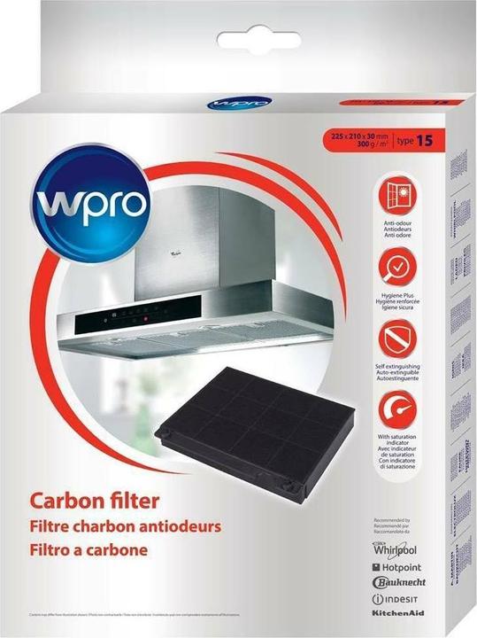 Actual product image WPRO Activated carbon filter 481248048145, AMC027, Mod. 15, CHF15/1 484000008575