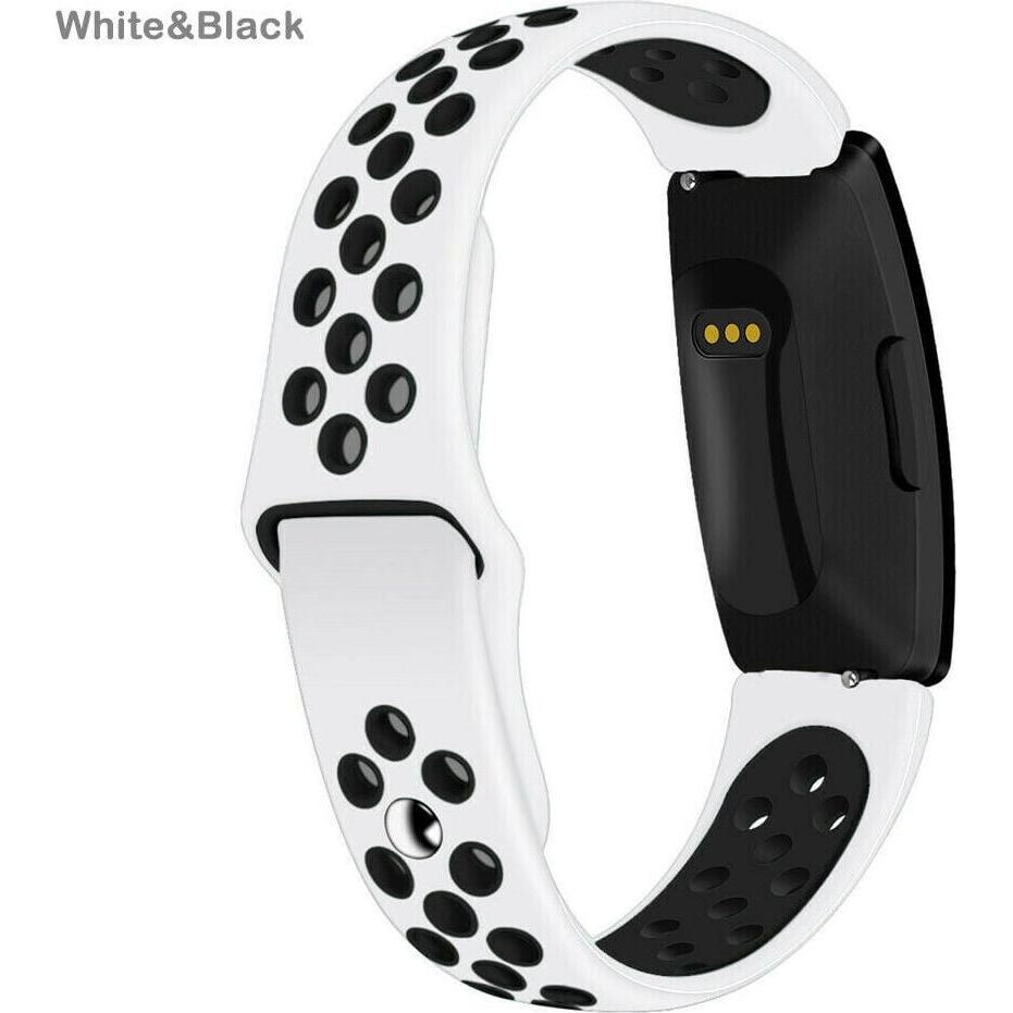 Thumbnail - Strap-it Sportarmband (Silikon, Inspire 2), Uhrenarmband, Schwarz, Mehrfarbig, Weiss