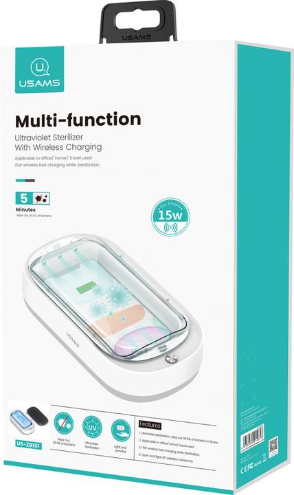 Image du produit Usams Boîte de stérilisation UV avec station de charge Qi