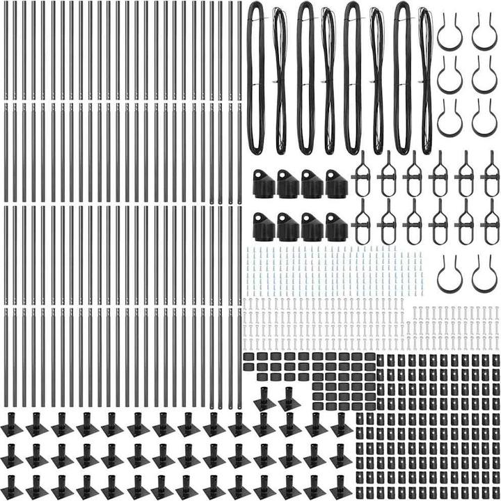 Produktbild vidaXL Zaunpfosten Set aus 104 Grau Beton 3,2 x 3,2 x 83,5 cm