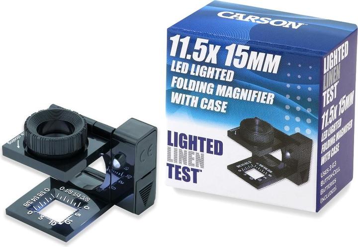 Produktbild Carson Fadenzähler Faltbar mit LED 11,5x15mm