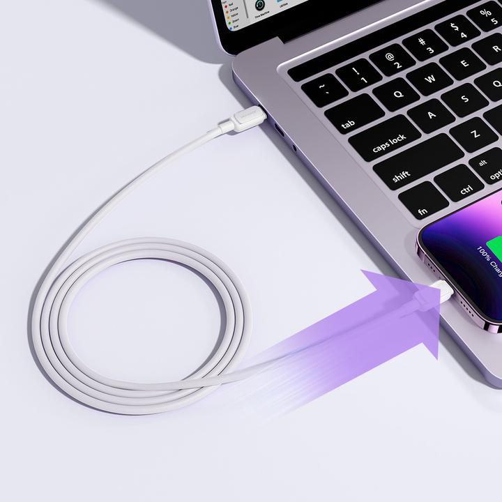 Actual product image Joyroom Color Series USB-C - Lightning Cable 20W, 1.2m - White (1.20 m, USB 2.0, 20 W)