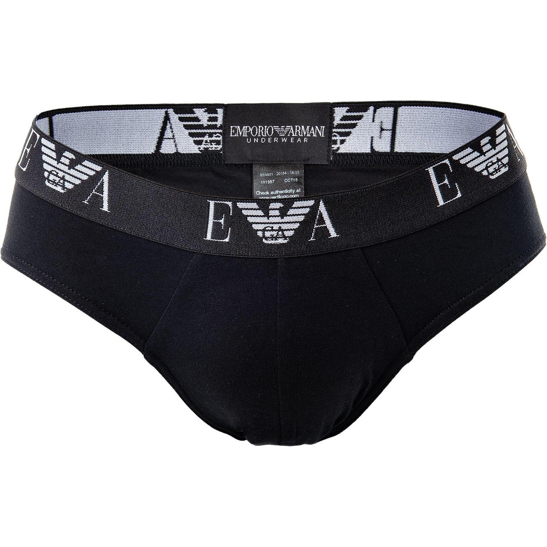 Thumbnail - Emporio Armani, Herren, Unterhosen, Slip Casual Figurbetont - 273, Schwarz, (M, 3er Pack)