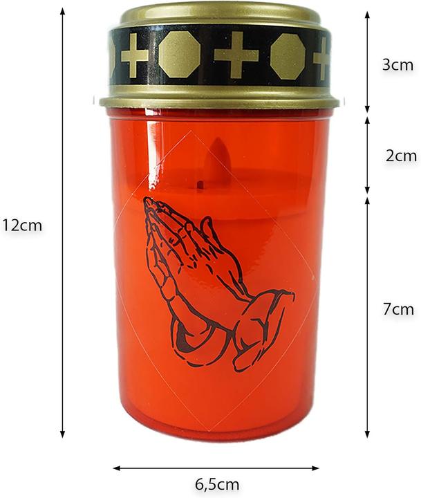 Actual product image Novaliv LED Grave Light Red Permanent Flicker Effect incl. Batteries Grave Candles Cemetery Candle Memorial (1 pcs.)