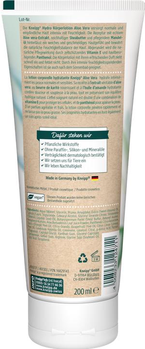 Produktbild Kneipp Hydro Körperlotion Aloe Vera (Körpercreme, 200 ml)
