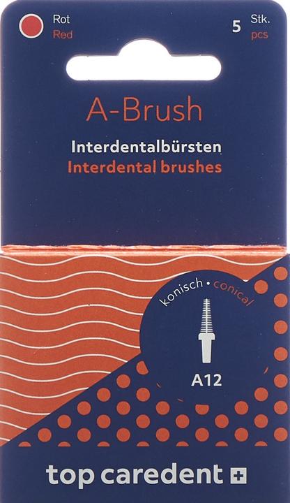 Actual product image Top Caredent A12 IDBH-RK Interdentalbürste rot konisch >1.6mm (5 x, 1.60 mm)