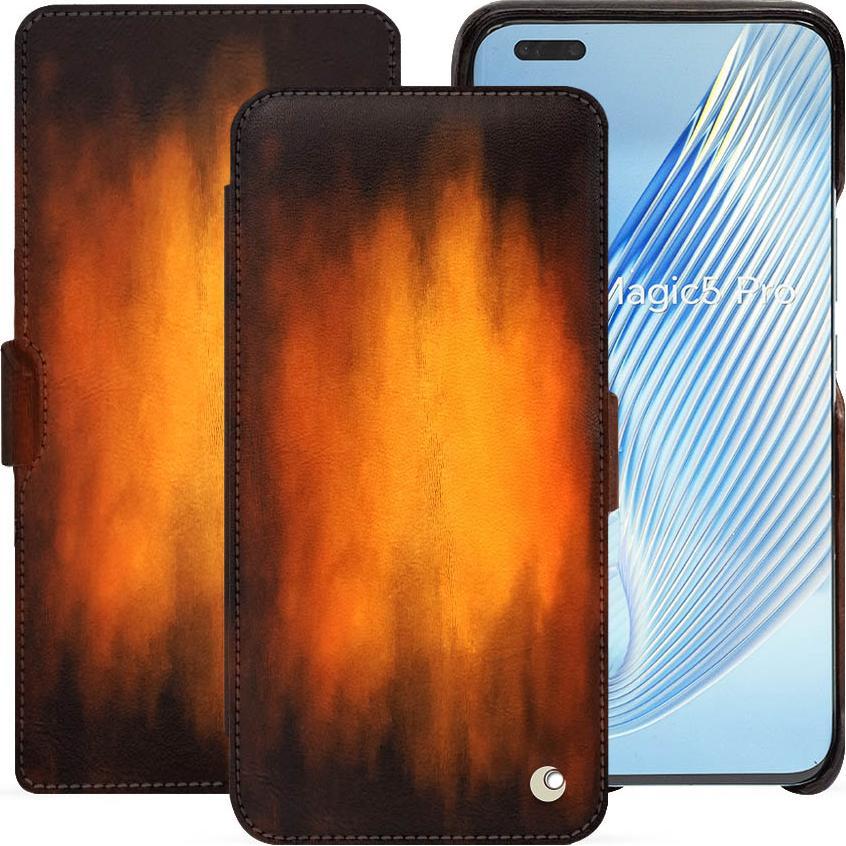 Thumbnail - Noreve Lederschutzhülle horizontal (Honor Magic5 Pro), Smartphone Hülle, Violett