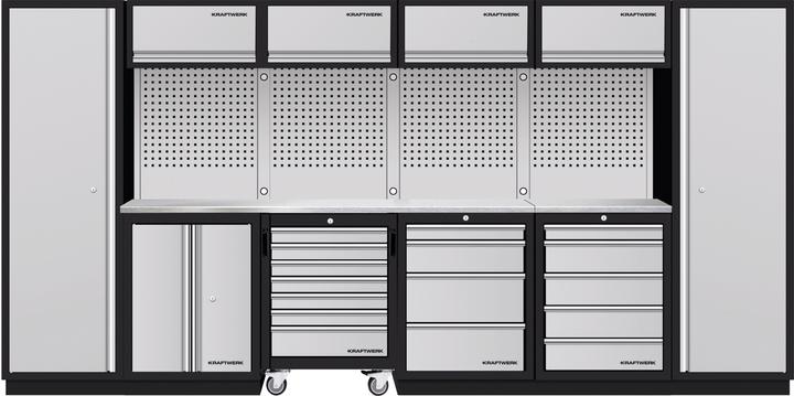 Produktbild Kraftwerk Mobilio 6er Kombi, 2x Hochschrank, Werkstattwagen, Edelstahl (48.80 cm, 200 cm)